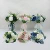 Korean Style Blue PE Rose Wedding Bouquet for Bride & Bridesmaid