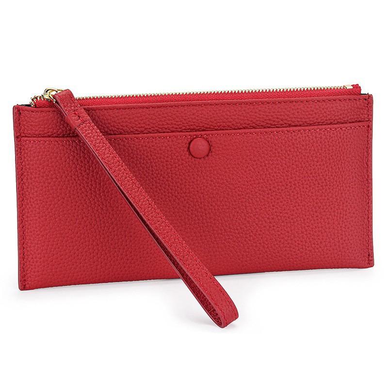 Long Women's Handheld Wallet With Cowhide Multi-function Zipper Large Capacity Wrist Mobile Phone Bag
