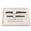 Woodten Striped Leather Jewelry Tray Accessory Organizer Watch Display Storage P09802 Off-White