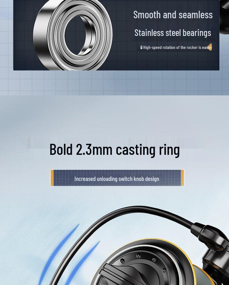 All-Metal Long-Casting Spinning Fishing Reel with Metal Handle and Slanted Line Opening for Genuine Micro-Lure Rods.