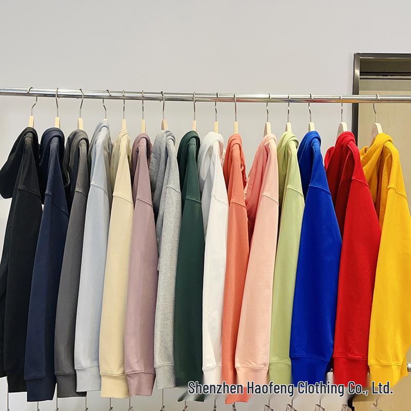 Heavyweight Drop Shoulder Pure Cotton Hooded Sweatshirt with Custom Logo and Printing