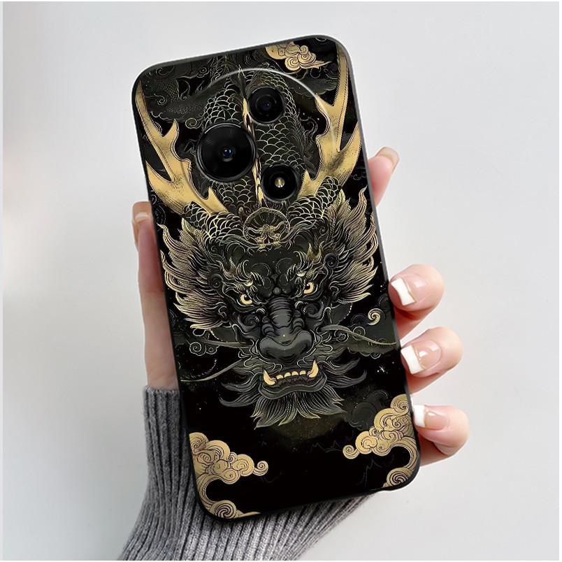 Casing For TCL 60 NxtPaper 4G / TCL 60 SE NxtPaper Case Luxury Dragon Cute Cool Boys Girls Black Matte Soft Silicone Back Cover