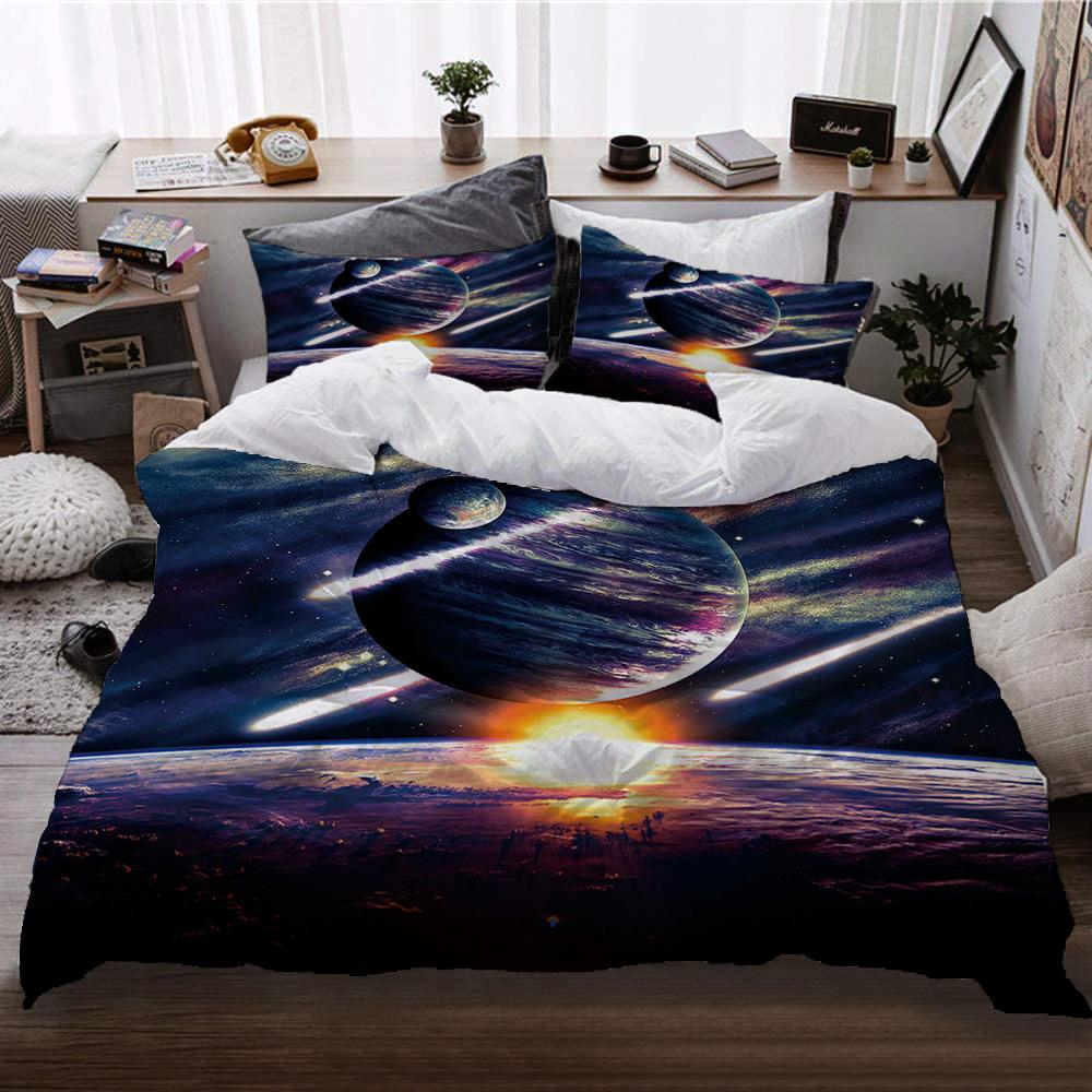 Cosmic Interstellar Wind Bed Three-Piece Set Four-Piece Digital Printing Quilt Cover Pillowcase Sheet