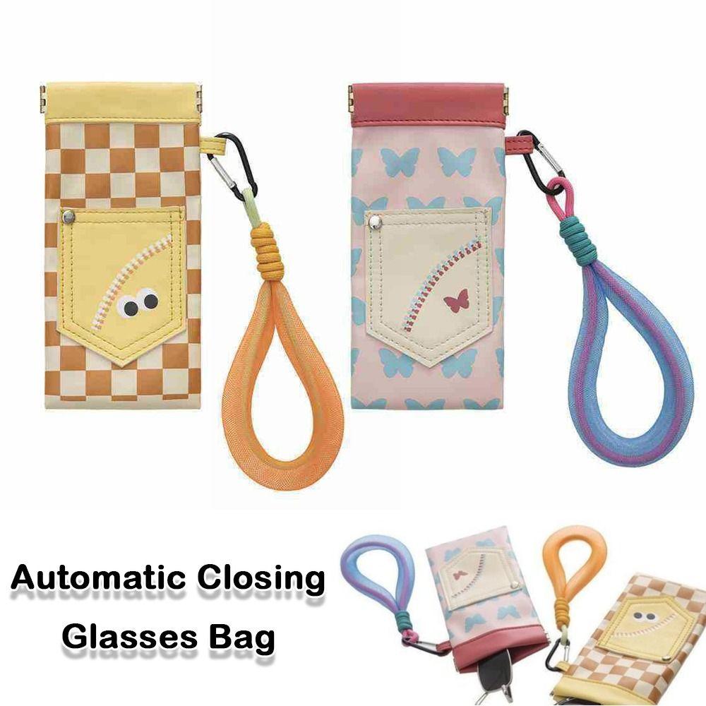 

PU Leather Glasses Bag Waterproof Eyewear Protector Cute Glasses Protective Cover жовтий