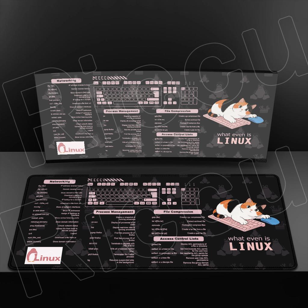 Programmer Office Laptop Soft Mousepad Linux Commands Line Desktop Mat xmm Office Computer Shortcuts Carpet PC Accessories