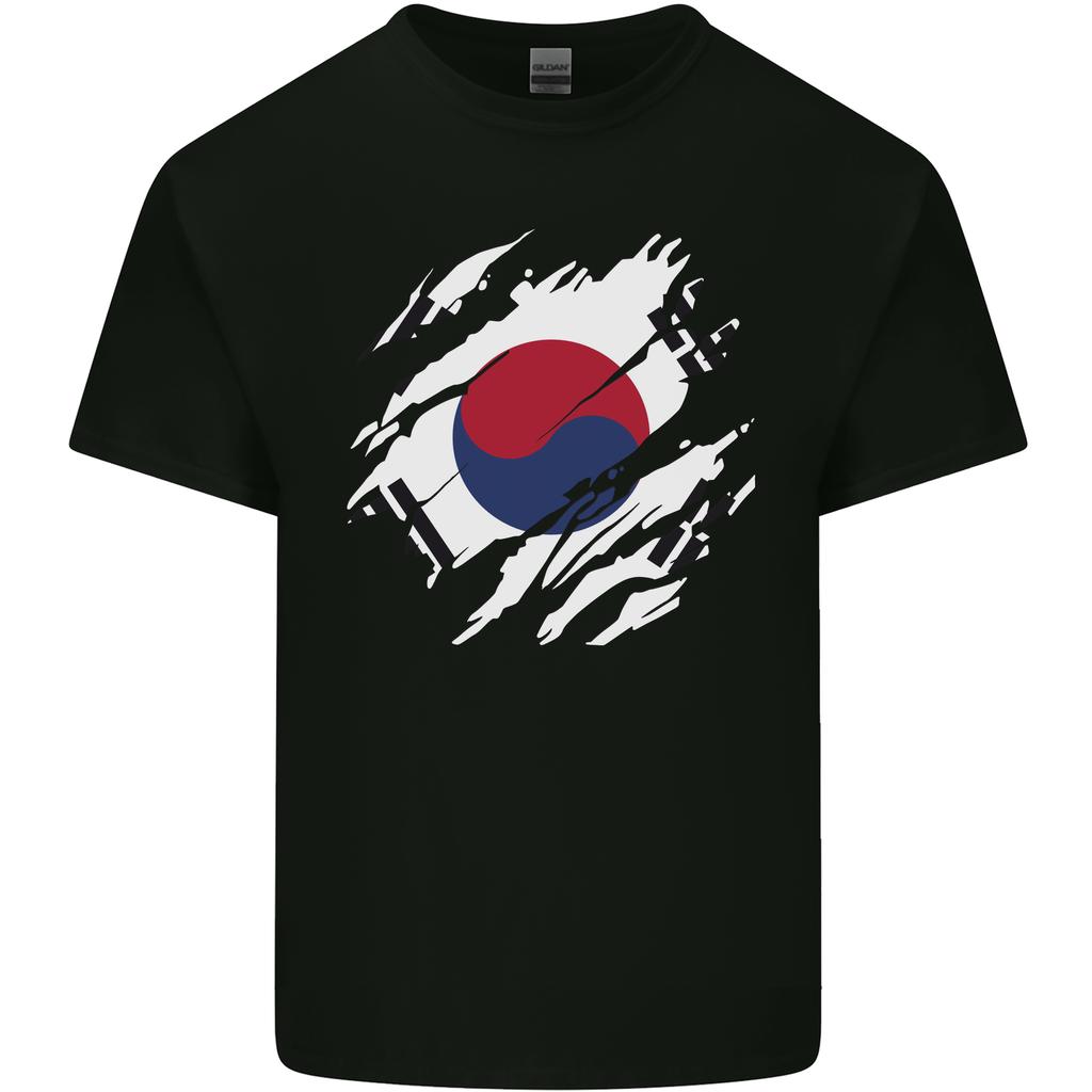 Torn South Korea Flag Korean Day Football Unisexs Light Cotton TShirt