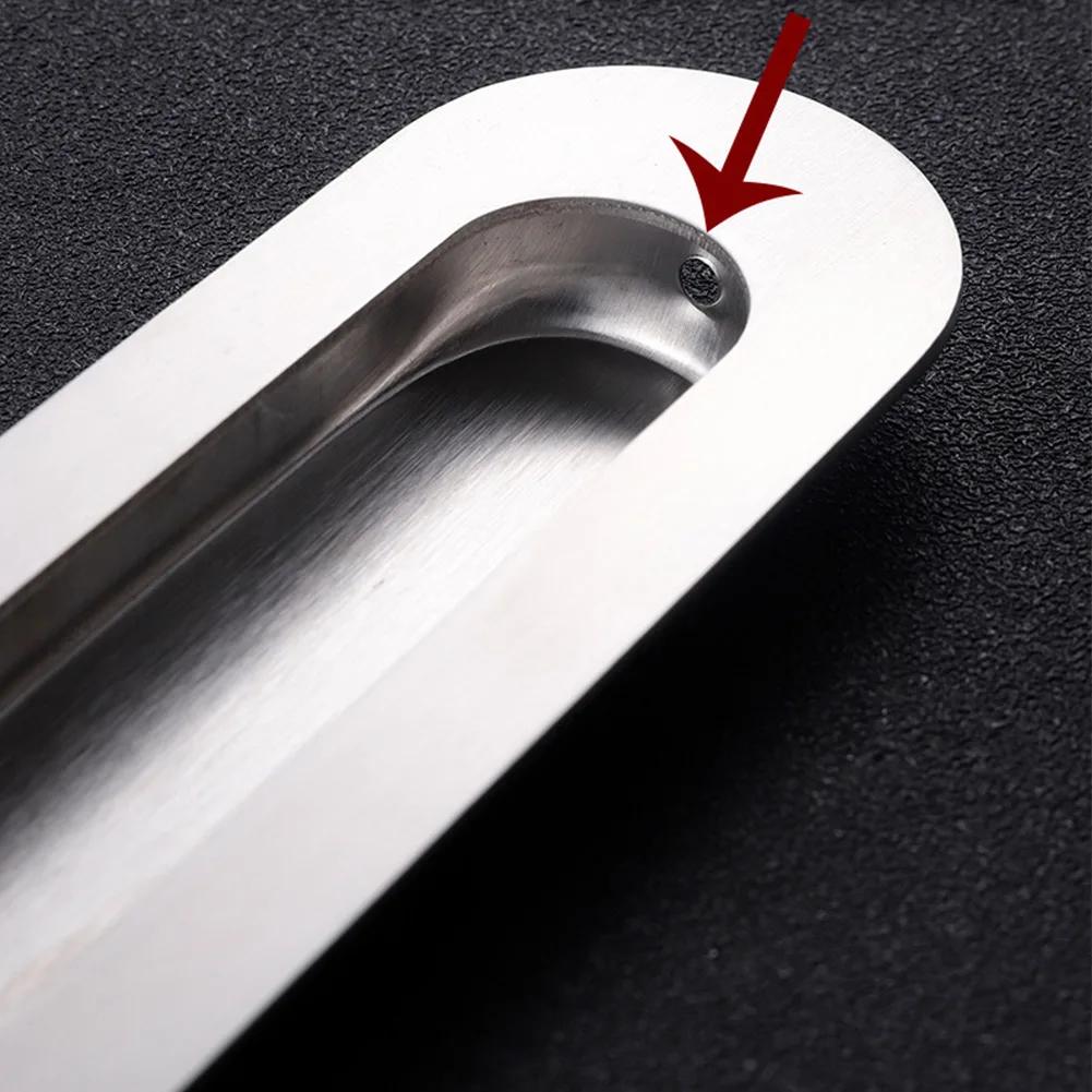 2pcs Sliding Door Handle Embedded Concealed Door Knobs Stainless Steel Cabinet Handles Drawer Buckle Kitchen Sliding Door Pull