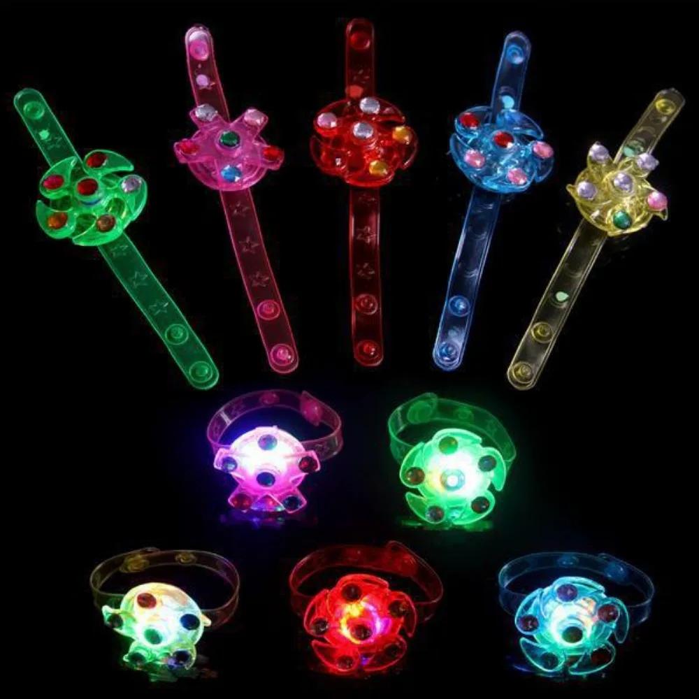 1 Stück leuchtende Armbänder LED-Licht Uhr Ringe Kreisel Handkreisel Leuchten im Dunkeln Fidget Spinner Finger Stressabbau Spielzeug