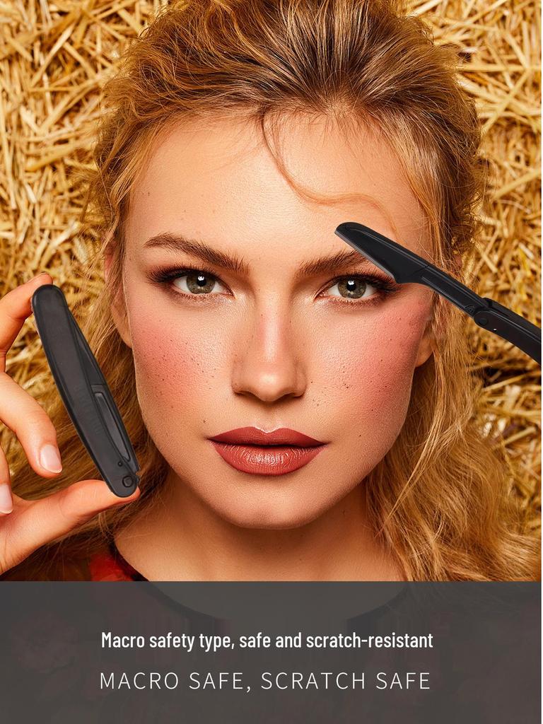 Stainless Steel Eyebrow Scissors & Razor Set with Comb for Beginners