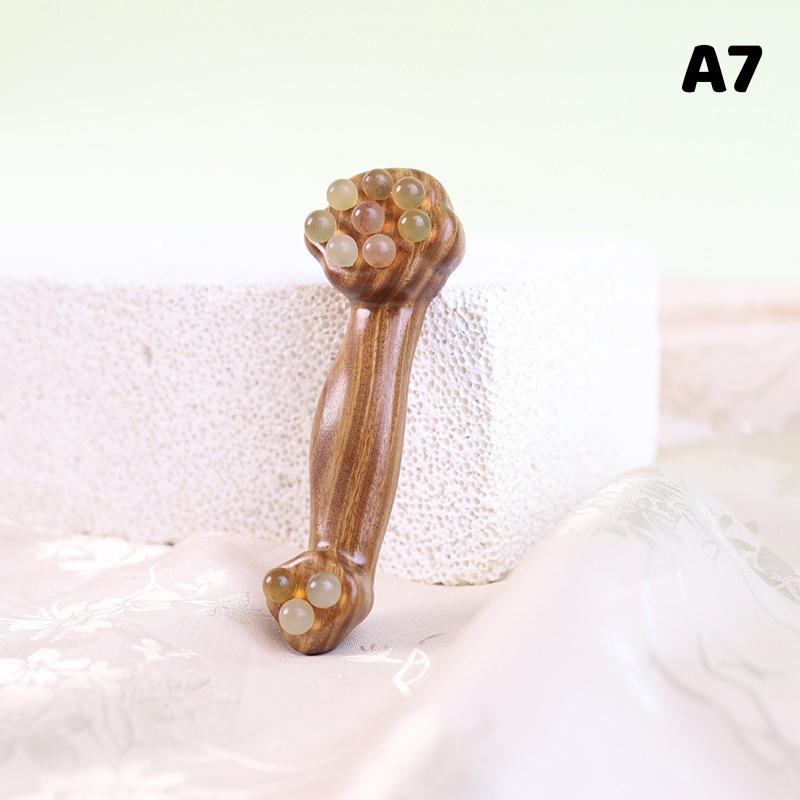 Wooden Handle Metal Ball Massage Tool - Multi-Color Body Relaxation Roller for Muscle Relief