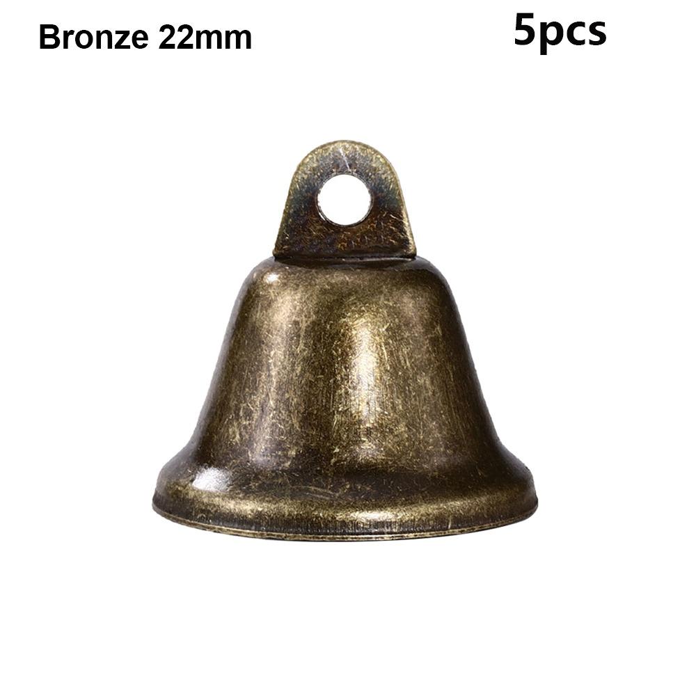 5pcs Vintage Retro Bell Ornaments 22/26/30/38mm Decoration Rustic Bells for Christmas Tree