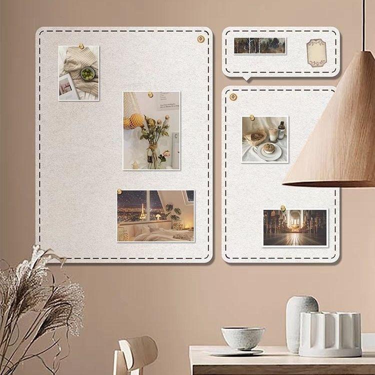 Self-Adhesive Felt Photo & Message Board: No-Punch Wall Display for Kindergarten & Cultural Decor