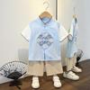 Completo Estivo da Ragazzo a Maniche Corte Stile Cinese per Bambini Hanbok Bello Completo Tang Cotone Lino Sezione Sottile di Abbigliamento Antico
