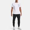 Under Armour Logo Print Solid Color Crew Neck T-Shirt Men Tops White 1361672-100