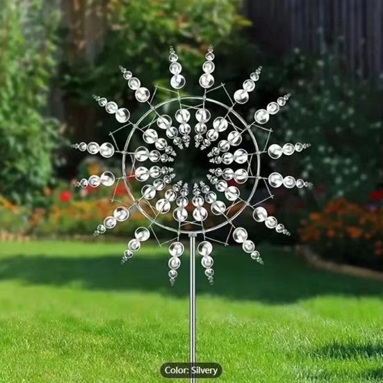 Metal Windmill 360 Degrees Spinning Iron Windmill Ornament Wind Powered Wind Catchers Sculptures Spinners for Yard Garden Patio Decoration