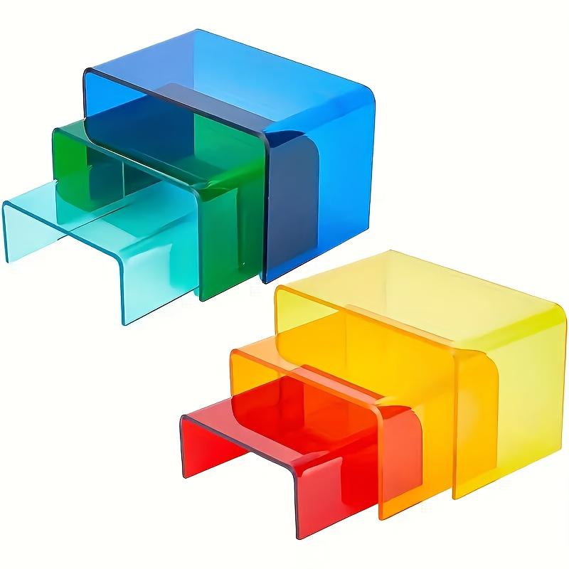 

6 шт. Классические акриловые подставки для дисплея Прочные пластиковые пьедесталы для демонстрации, Не требуется электричество, Универсальный прозрачный красочный дизайн для домашнего розничного использования 6pcs