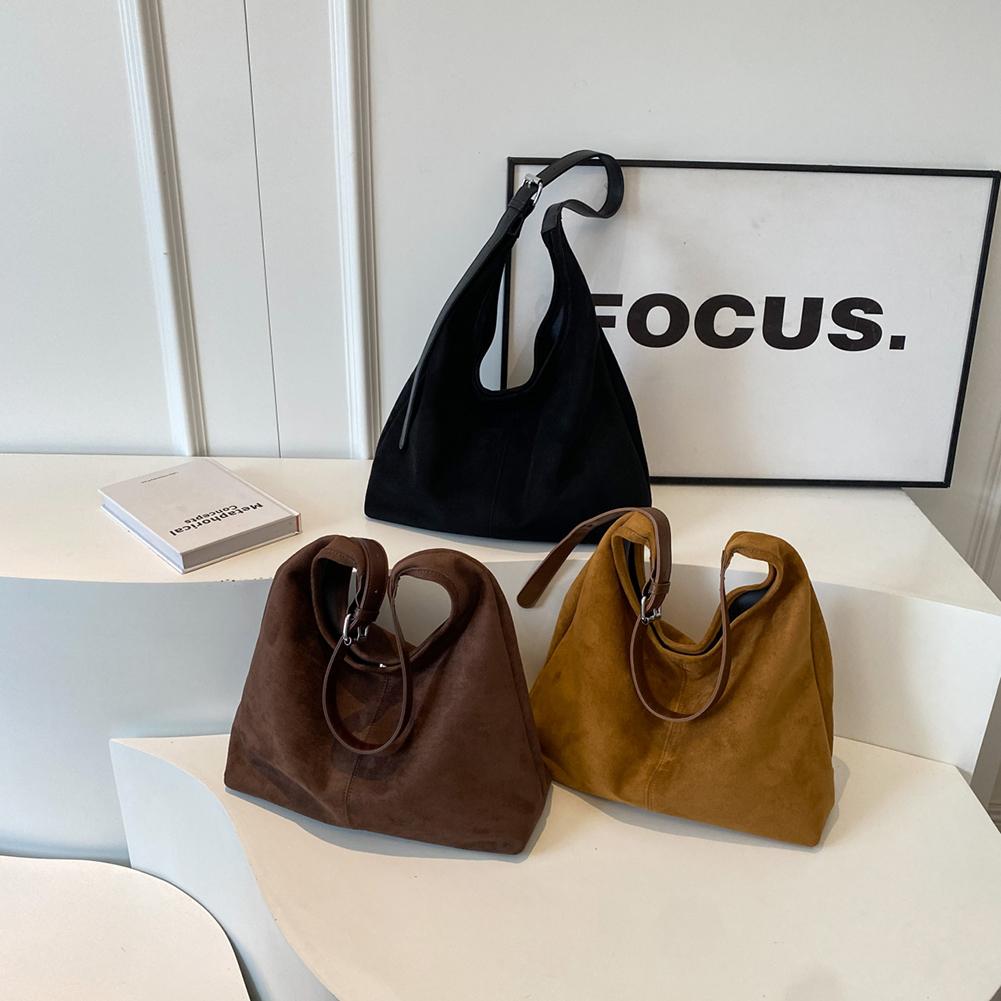 Vintage Pillow Design Suede Shoulder Bag Boston Fashion Shopper Totes For Women Casual Large Capacity Shoulder Crossbody Bags
