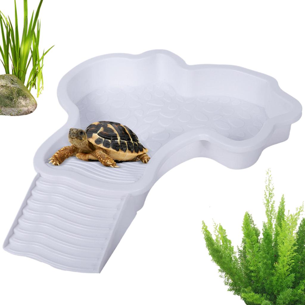 Reptilien-Wasserbecken Einsiedlerkrebs-Badebecken mit Leiter Amphibien-Badebecken Schildkröten-Badeplattform Duschbecken für Schildkröten