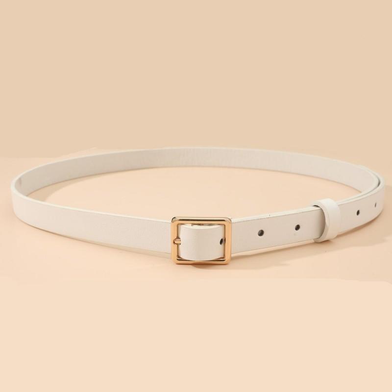 Golden Small Square Buckle, Versatile, High-end, Simple, Trendy, Fashionable, Personalized, and the Thin Waistband Is Also Very