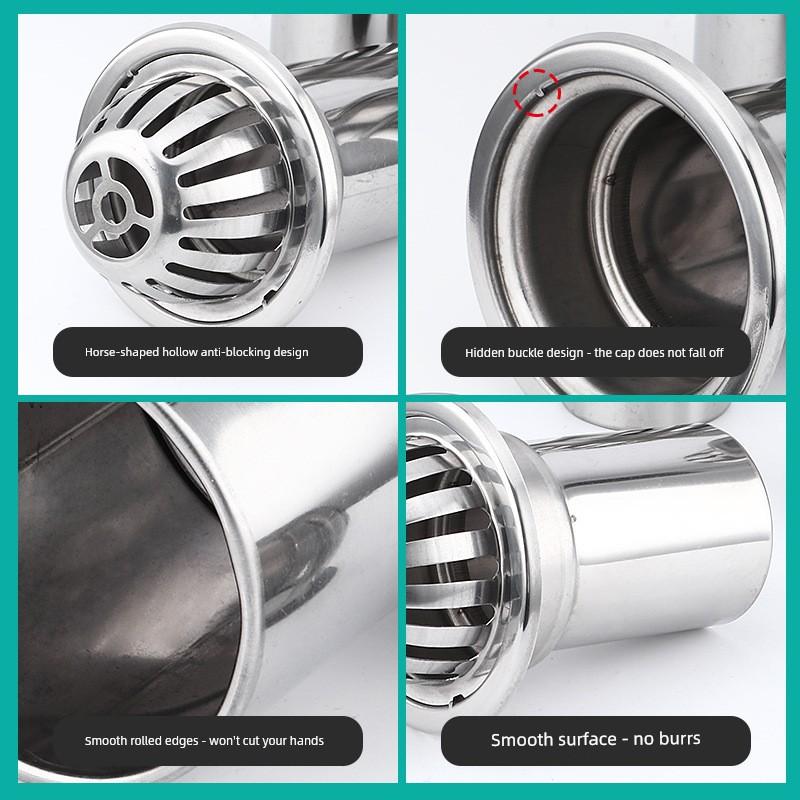 Stainless Steel Thickened Floor Drain with Plug-In Type, Elevated Rooftop Drain, Round Drain Cover, Anti-Clogging Drainage Floor Drain