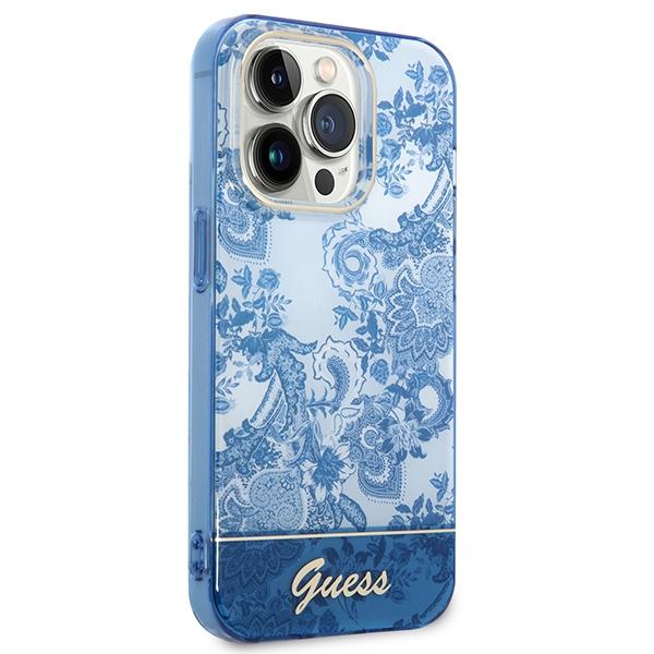 Guess Guhcp14Lhgplhb Iphone 14 Pro 6,1 Niebieski/Blue Hardcase Porcelain Collection