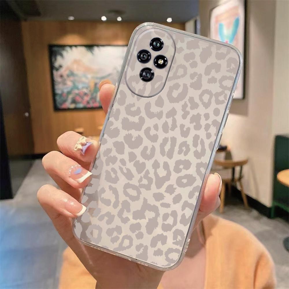 Colorful Leopard For Honor 200 90 Lite 50 70 X9 20 9X Marble Artistic Phone Case Transparent Clear Camera Protection Soft Cover