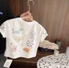 Baby Girl Summer Cotton T Shirt Cute Cartoon Print Short Sleeve Top Breathable Sweat Absorbent High End Infant Tee