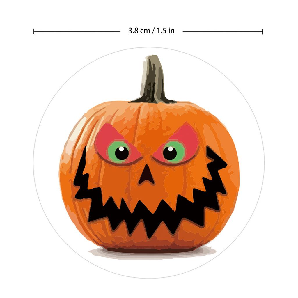 500 Pieces Halloween Pumpkin Stickers Halloween Pumpkin Roll Stickers 8 Designs Halloween Pumpkin Face Stickers for Kids Hallowe