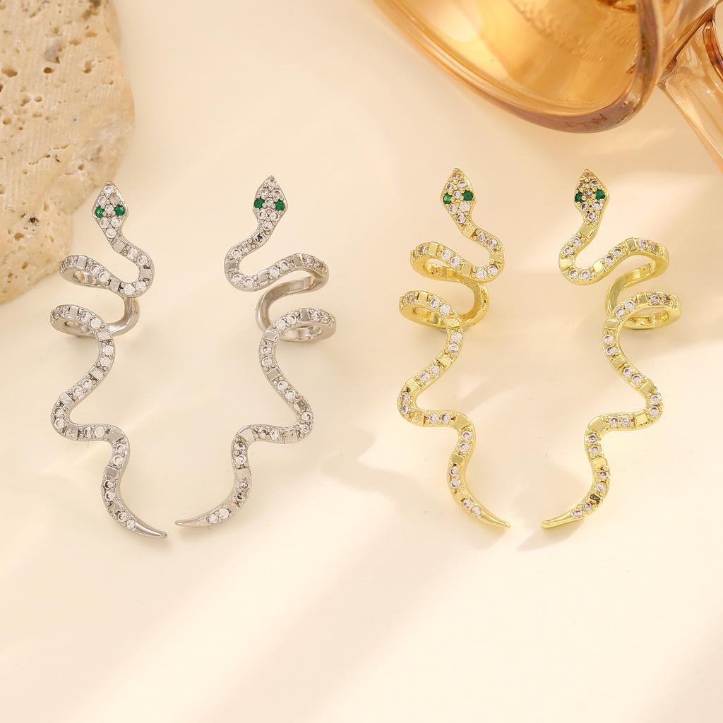 LATS 1 PZ Punk Snake Ear Cuff Nero Clip per Orecchio Senza Foro Orecchino per Donne Uomini Falso Cartilagine Ear Cuff Gioiello