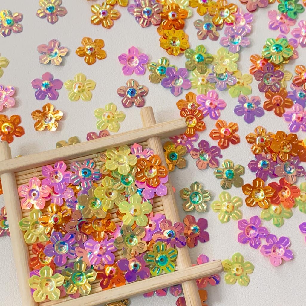 Sequin Sunflower Applique Colorful Glitter Stickers for DIY Nail Art Decor Sewing Clothing Ornaments