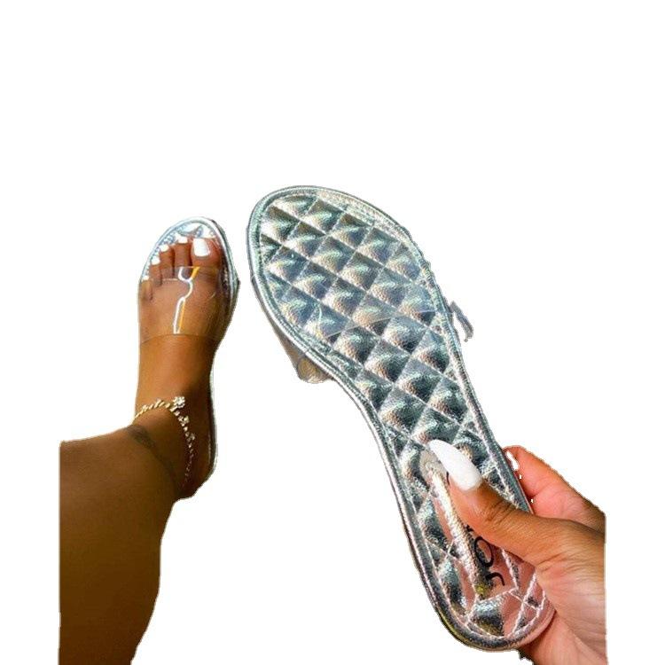 Slippers new women's flat bottom sandals women's round head large size women's shoes