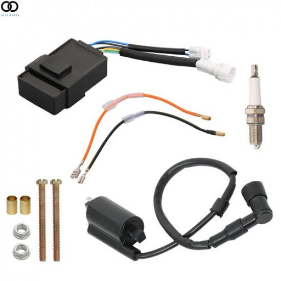 Ignition Coil CDI Spark Plug Kit For Kawasaki Bayou 300 KLF300B 1988-2004