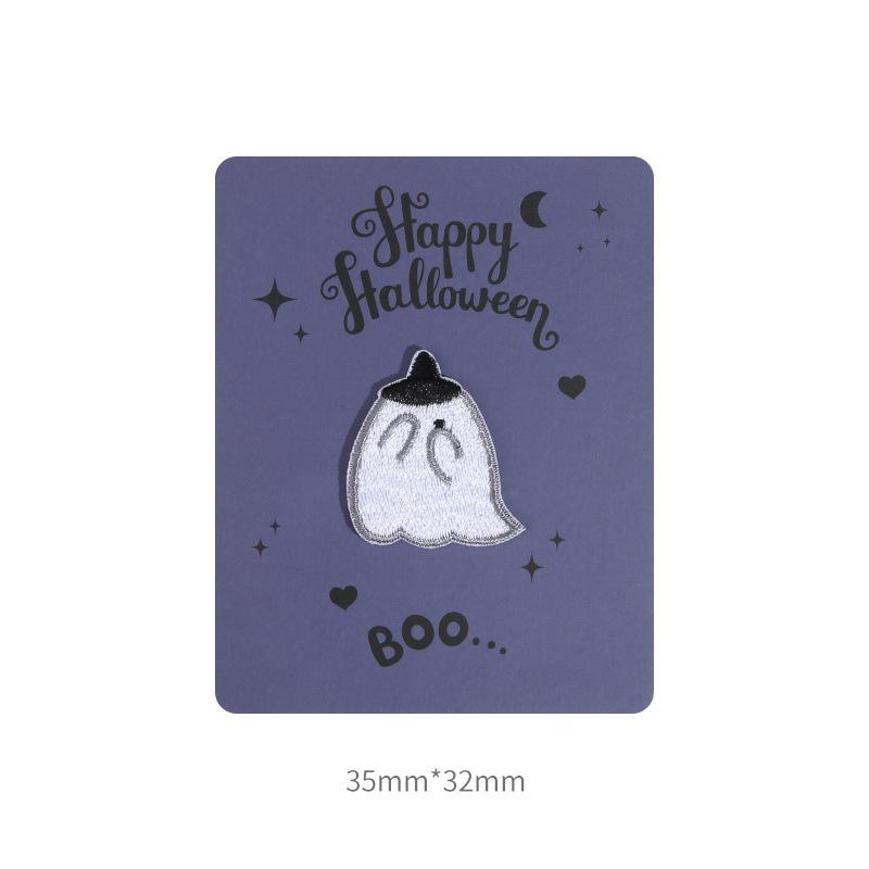 Самоклеящаяся милая нашивка-стикер с привидением, одежда, брюки, дыры и без следов, вышитая нашивка для ремонта ткани, наклейка с узором для пуховика ghost hero