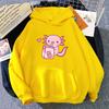 Anime Axolotl Loves Strawberry Milk Doodle Hoodie Kawaii Hoodies Winter Women Spring/Autumn Unisex Sweatshirt Harajuku Sudaderas