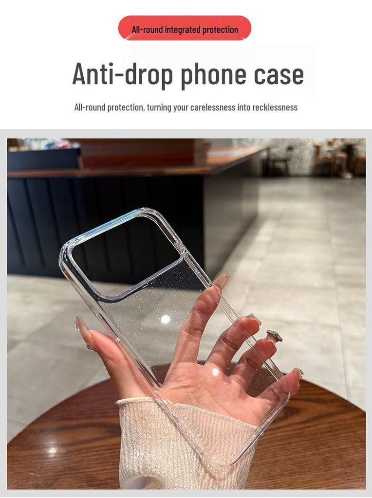 iPhone 17 Glitzer Transparent Handyhülle, Vollständige Abdeckung, Sturzschutz, Hochwertiges Gefühl, Kompatibel mit iPhone 13, 15 und 16.
