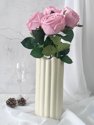 2Pcs Fake Flower Artificial Rose Flower Single Flannelette Feel Moisturizing Rose Home Decoration Artificial Rose Bouquet for Wedding