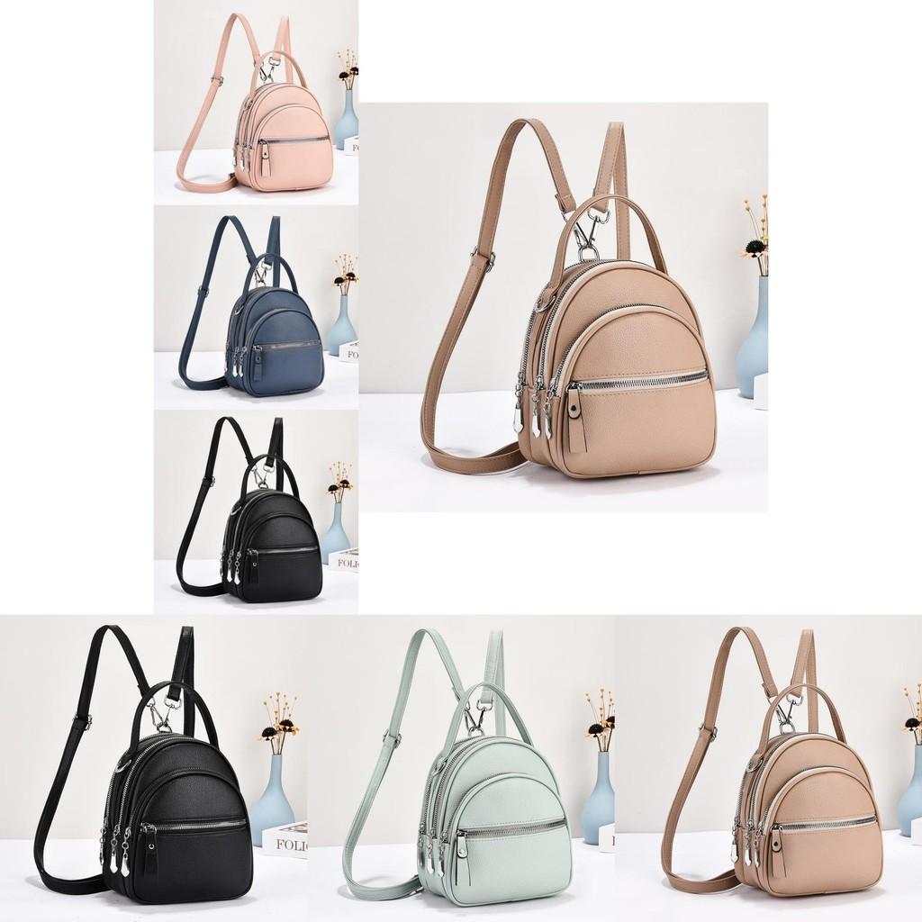 Stylish Macaron Color Block Backpack Versatile Spacious Lightweight Tote Bag For Women
