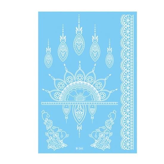 Baizihuahu White Lace Tattoo Sticker for Women, Temporary Face Body Arm, Waterproof Fake Decal Wedding Party Festival
