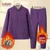 YUZHAOLIN Women's Extra-Thick Stand-Collar Thermal Underwear Set for Seniors