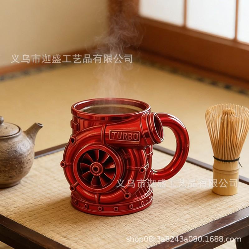 Turbine Charger Shaped Resin Mug Decorative Desk Ornament Car Enthusiasts Office Gift Home Decor