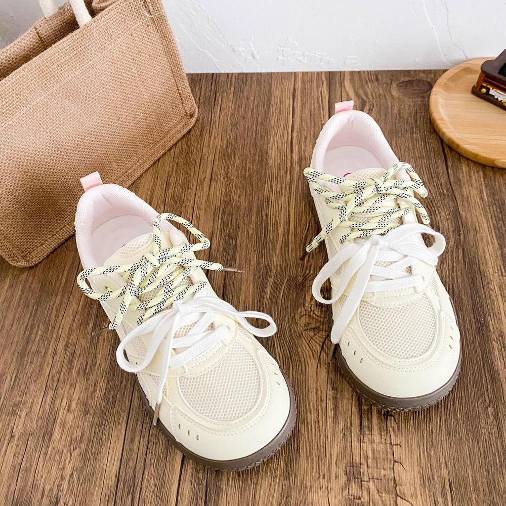 2025 spring new little white shoes mesh breathable sports and leisure board shoes fashion versatile non-slip German training shoes women