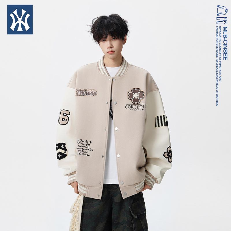 

MLB & NY Collaboration: Men s Street Style Embroidered Baseball Jacket – Fashionable, Versatile, High-Quality Coat L хакі