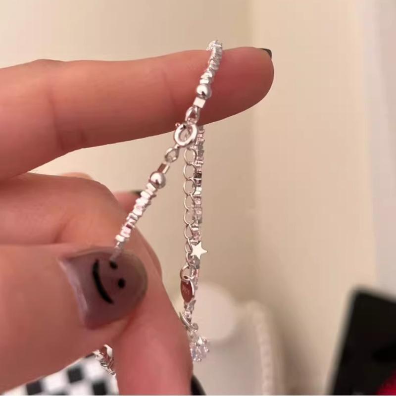 Unspecified Star Sparkling Broken Silver Bracelet Women's Light Luxury Niche Broken Silver Jewelry