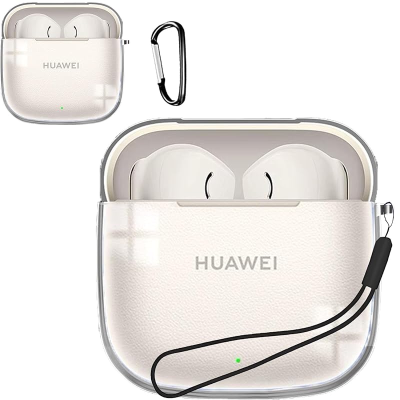 

For HUAWEI FreeBuds SE 3 case Cover [HNWEIWEI] transparent TPU material (with carabiner + strap) ) silicon storage case convenience With carabiner