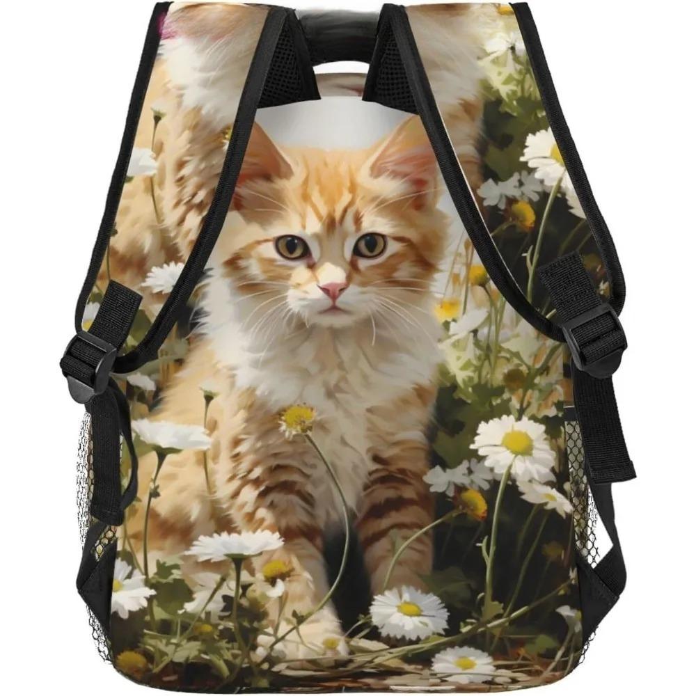 Laptop Bag Back To School Cute Daisy Cat Lightweight Laptop Backpack Lightweight Multipurpose Travel Casual Daypack Unisex Colle