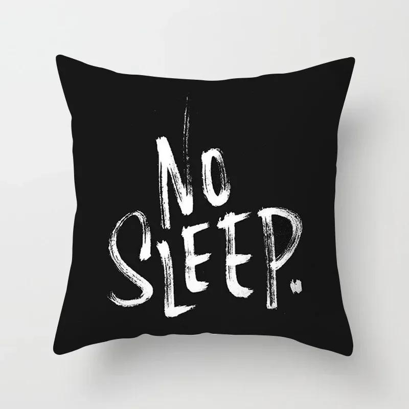 VIKAMA Minimalist Black White Cushion Cover Aesthetic Geometric Print Sofa Pillow Cover Living Room Car Soft Home Decor