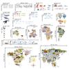 Decowall World Wall Sticker with 105 X 83 Educational Interior Wall Perfect for Baby and Peel and Stick Wall Decals Animals, Large, Cm, Decoration,
