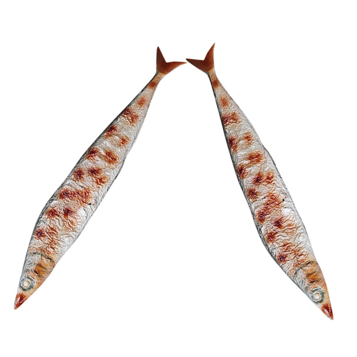 

FUNNETOYU 2-Piece Realistic Artificial Grilled Fish Figures with Exquisite Details for Store Displays and Home Decor; Also Usable as Food Samples