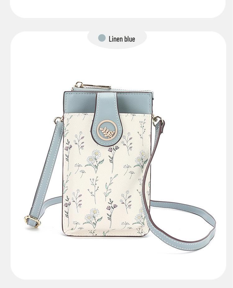 New Women's Stylish Coin Purse & Phone Bag: Summer Shoulder and Crossbody Messenger with Sweet Print