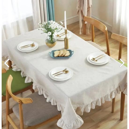 

Ruffled Natural Vintage Tablecloth / Sofa Cover 70*70 cm